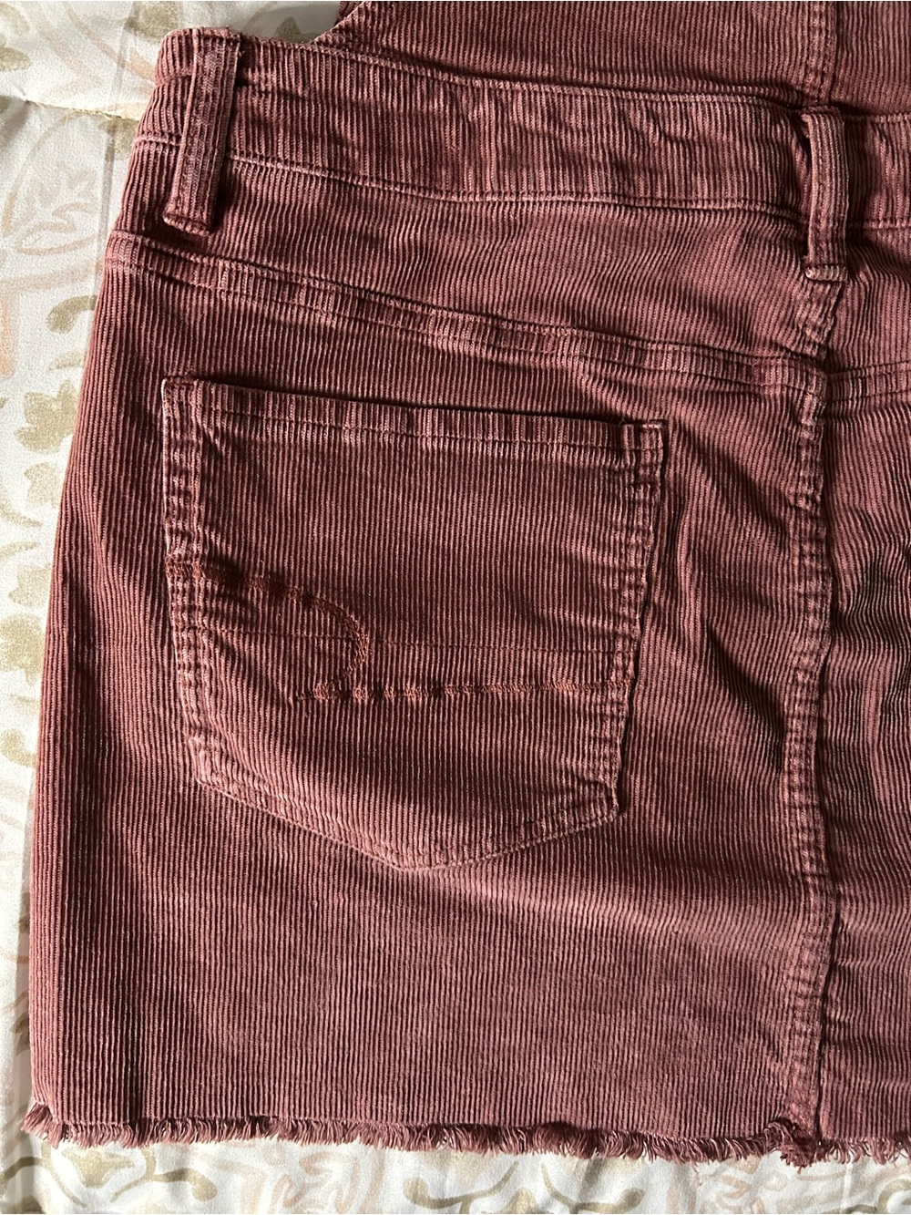 Burgundy AMERICAN EAGLE Corduroy Overall Skirt - Picture 10 of 14